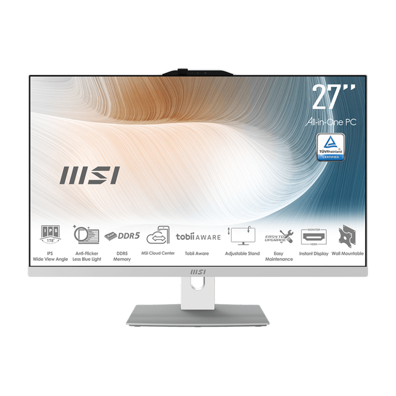 

Моноблок MSI Modern AM272P 1M 27" 1920x1080, Intel Core i5-120U 1.4 ГГц, 8Gb RAM, 256Gb SSD, Intel Iris Xe Graphics, WiFi, BT, Cam, без ОС, белый (9S6-AF8232-697), AM272P 1M