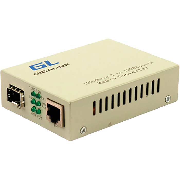 Медиаконвертер Nikomax (Gigalink), RJ-45x1 Гбит/с, SFPx1 Гбит/с, (GL-MC-UTPG-SFPG-F) б/у, после ремонта, следы эксплуатации, комплект полный