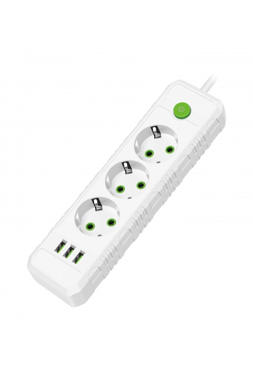 

Удлинитель Amper JH-1031U-4W, 3-розетки, 3xUSB, 4 м, белый (JH-1031U-4W), JH-1031U-4W