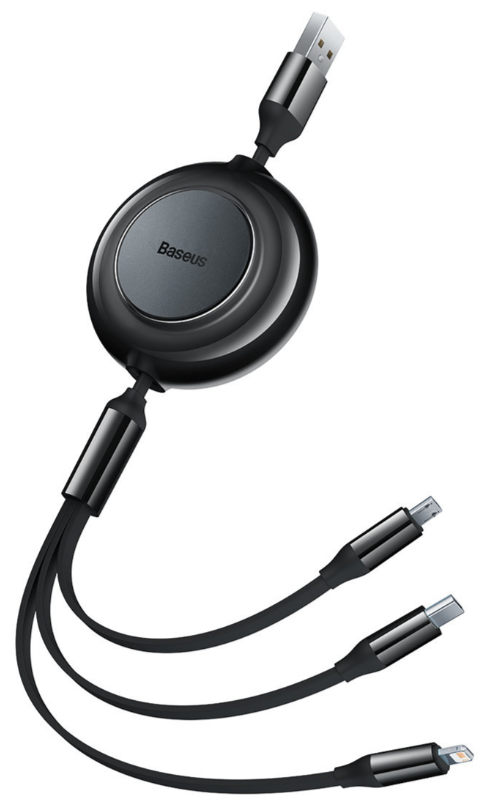 

Кабель USB-Micro USB+Lightning 8-pin+USB Type-C, MFi, быстрая зарядка, 3.5А, 1.1 м, черный, Baseus Bright Mirror 2 (CAMJ010001)