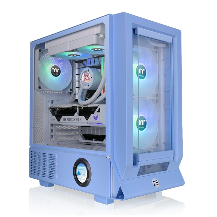 

Корпус Thermaltake Ceres 350 MX Hydrangea, ATX, Midi-Tower, 2xUSB 3.0, USB Type-C, RGB подсветка, голубой, без БП (CA-1Z3-00MFWN-00), Ceres 350 MX Hydrangea