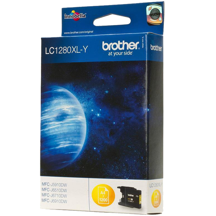 

Картридж струйный Brother LC1280XLY, желтый, оригинальный, ресурс 1200 страниц для Brother MFC-J5910DW, MFC-J6510DW, MFC-J6710DW, MFC-6910DW, LC1280XLY