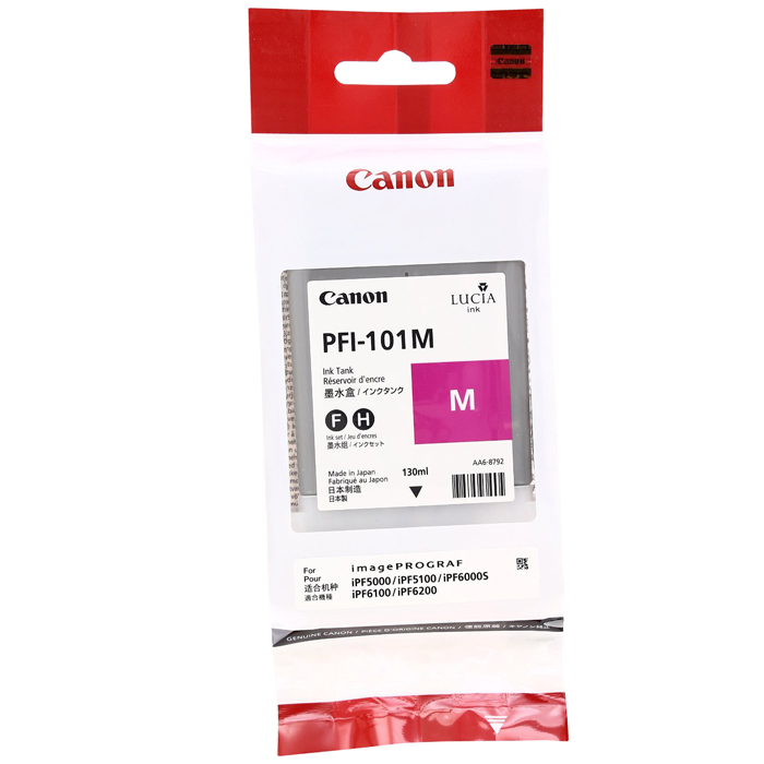 

Картридж струйный Canon PFI-101M (0885B001), пурпурный, оригинальный, объем 130мл, для Canon imagePROGRAF-iPF5000 / iPF5100 / iPF6000 / iPF6000s / iPF6100 / iPF6200, PFI-101M