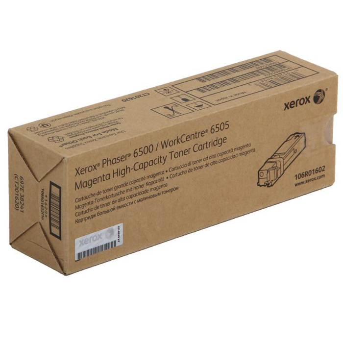 

Картридж лазерный Xerox 106R01602, пурпурный, 2500 страниц, оригинальный для Xerox Phaser 6500, WorkCentre 6505, 106R01602