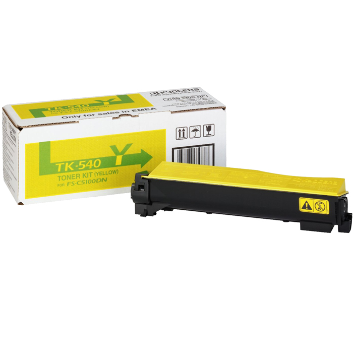 Картридж лазерный Kyocera TK-540Y/1T02HLAEU0, желтый, 4000 страниц, оригинальный, для Kyocera FS-C5100DN - фото 1