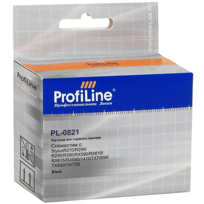 Картридж ProfiLine PL-0821-Bk, совместимый, черный, 250 страниц, для Epson