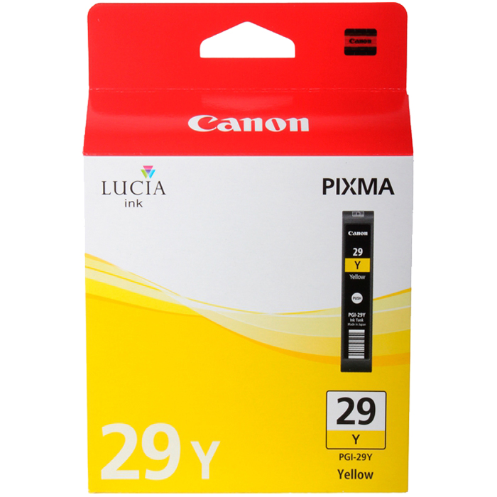 

Картридж струйный Canon PGI-29Y (4875B001), желтый, оригинальный, ресурс 290 страниц, для Canon PIXMA-PRO-1, PGI-29Y
