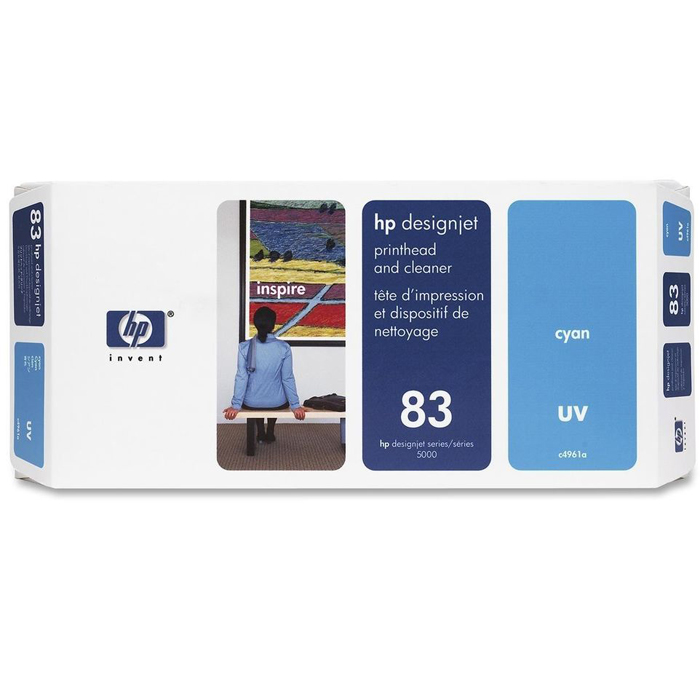 

Печатающая головка HP 83 Cyan UV Printhead and Printhead Cleaner (C4961A), No. 83