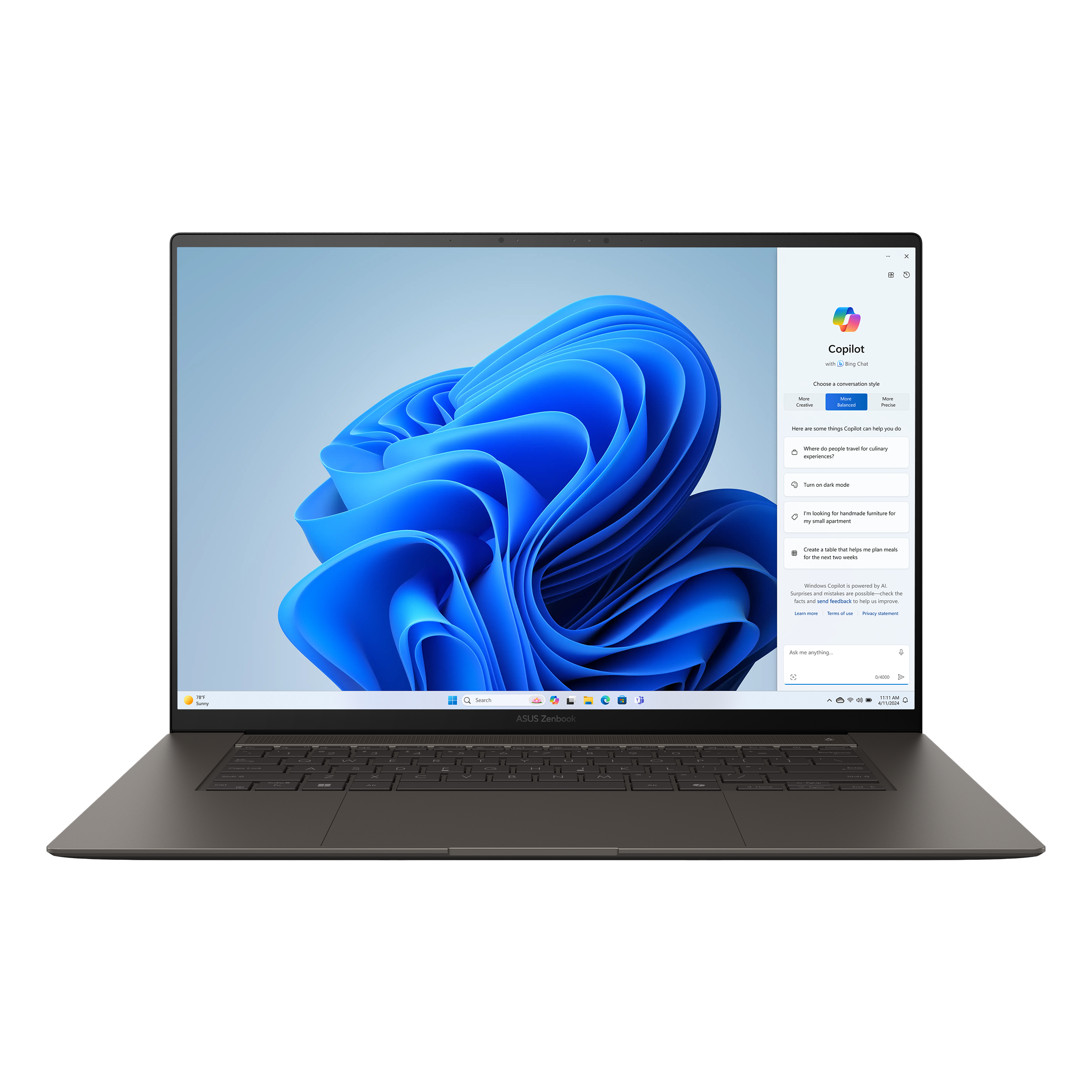 Ноутбук 16" ASUS ZenBook S 16 UM5606WA-RK270W, серый (90NB13M1-M00EW0)