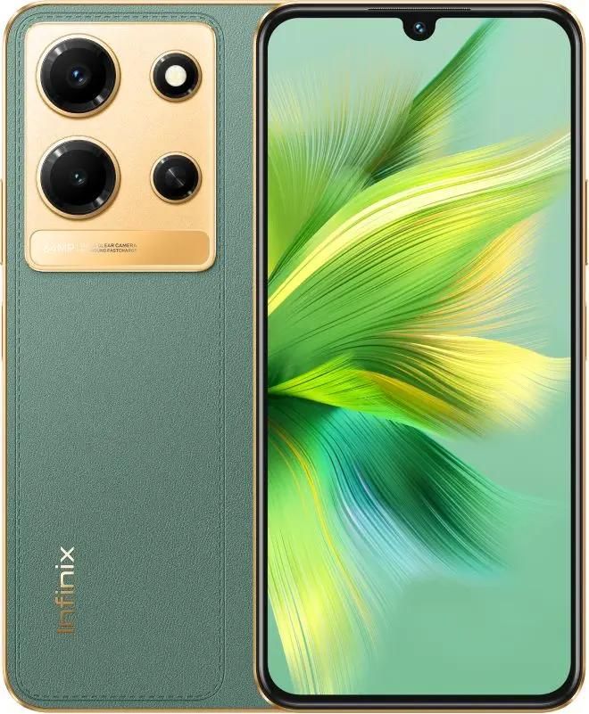 

Смартфон Infinix NOTE 30i, 6.66" 2400x1080 AMOLED, MediaTek Helio G85, 8Gb RAM, 128Gb, 3G/4G, NFC, Wi-Fi, BT, 2xCam, 2-Sim, 5000 мА⋅ч, USB Type-C, Android 13, зеленый/золотистый (10044973), NOTE 30i