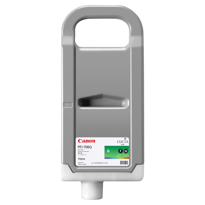 

Картридж струйный Canon PFI-706 G (6688B001), зеленый, оригинальный, объем 700 мл для Canon Canon imagePROGRAF-iPF8300 / iPF8400 / iPF9400, PFI-706 G