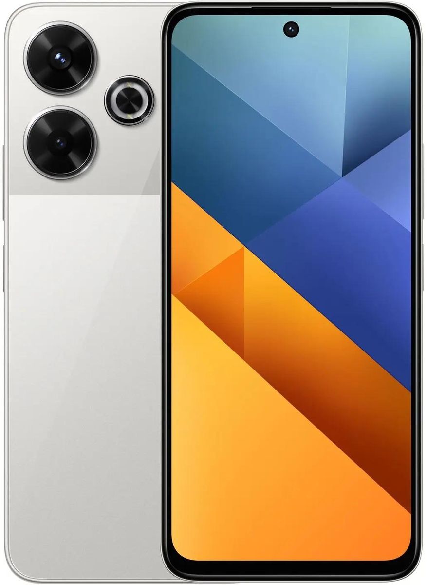 

Смартфон POCO M6, 6.79" 2400x1080 IPS, MediaTek Helio G91 Ultra, 8Gb RAM, 256Gb, 3G/4G, NFC, Wi-Fi, BT, 2xCam, 2-Sim, 5.03 А·ч, USB Type-C, Android 14, серебристый (56258/2404APC5FG), M6