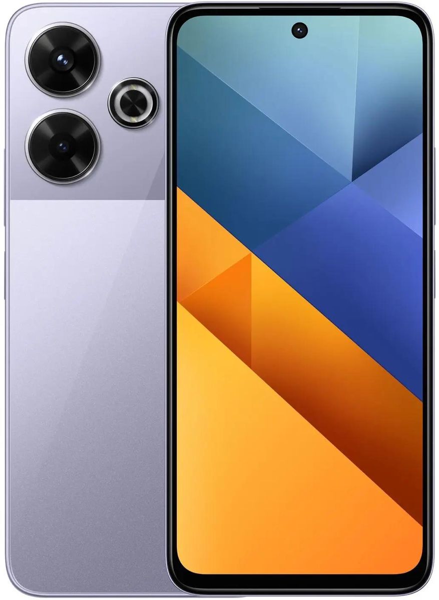 

Смартфон POCO M6, 6.79" 2460x1080 IPS, MediaTek Helio G91 Ultra, 8Gb RAM, 256Gb, 3G/4G, NFC, Wi-Fi, BT, 2xCam, 2-Sim, 5.03 А·ч, USB Type-C, Android 14, фиолетовый (56260/MZB0H8KRU), M6