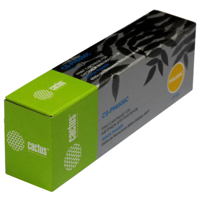 

Картридж лазерный Cactus CS-PH6500C (106R01601), голубой, 2500 страниц, совместимый для Xerox Phaser 6500, WorkCentre 6505
