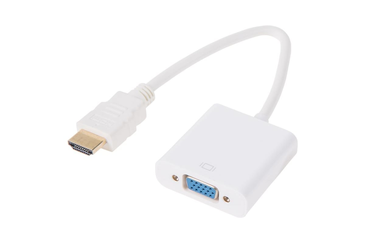 

Переходник (адаптер) HDMI(19M)-VGA(15F), белый REXANT (17-6835)