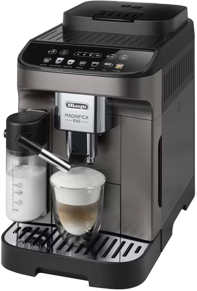 

Кофемашина DELONGHI Magnifica Evo ECAM290.81.TB, молотый/зерновой, 1.8 л, автоматический капучинатор, металлические жернова, черный/серый, 1.45 кВт (0132217076), ECAM290.81.TB