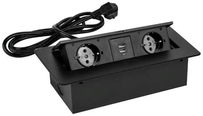 Сетевой фильтр PREMIER 2R USB, 2-розетки, 1.8 м, черный (PX/BL-HOR-2R-2USB-BLK)