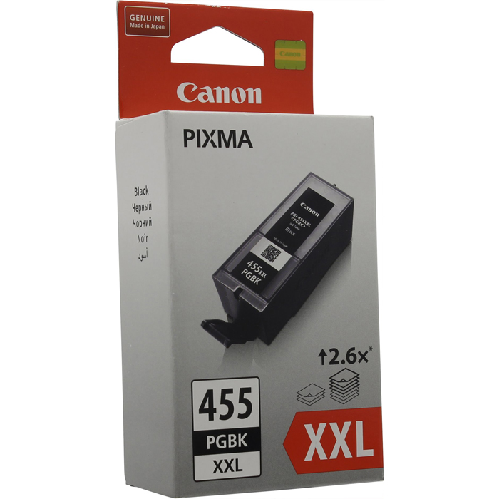 

Картридж струйный Canon PGI-455XXL PGBK (8052B001), черный, оригинальный, объем 37 мл, ресурс 1000 страниц для Canon Canon PIXMA-iX6840 / MX924, PGI-455XXL PGBK