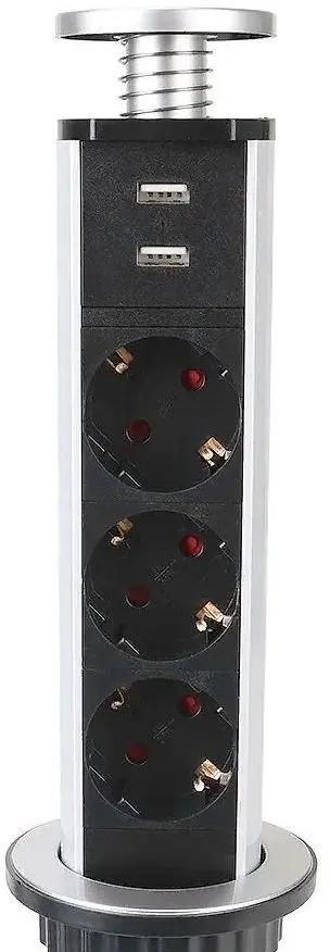 Сетевой фильтр PREMIER 3R USB, 3-розетки, 1.8 м, серый (PX/BL-VRT-3R-2USB-GRE)
