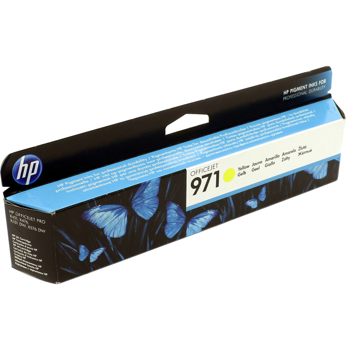 

Картридж струйный HP 971 (CN624AE), желтый, оригинальный, ресурс 2500 страниц для HP HP Officejet Pro X576dw / X476dw / X451dw / X551dw, 971