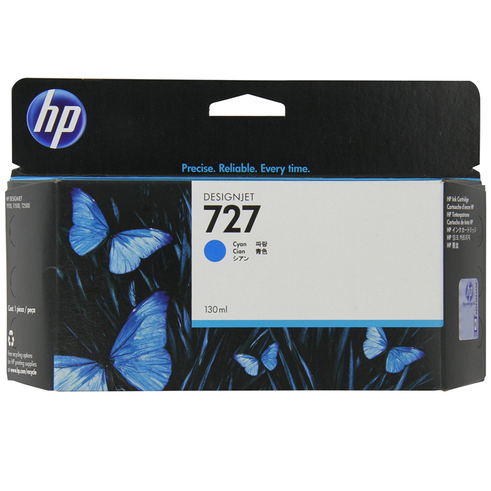 

Картридж струйный HP 727 (B3P19A), голубой, оригинальный, объем 130 мл для HP HP Designjet T1500 / T920 PostScript ePrinter A0/914 мм, HP DesignJet T2530 / T1530 PostScript, 36", 727
