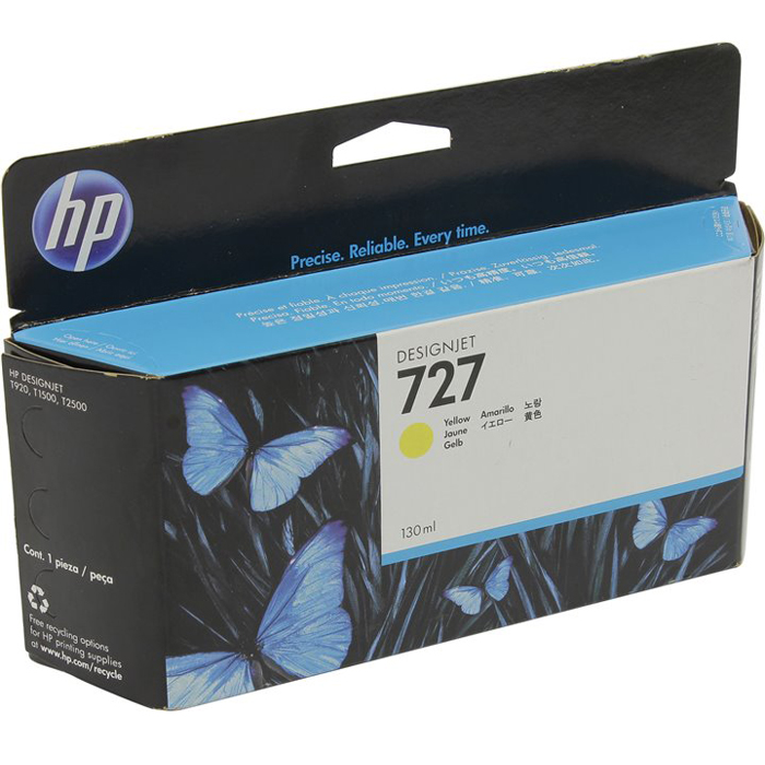 

Картридж струйный HP 727 (B3P21A), желтый, оригинальный, объем 130 мл для HP HP Designjet T1500 / T920 PostScript ePrinter A0/914 мм, HP DesignJet T2530 / T1530 PostScript, 36", 727