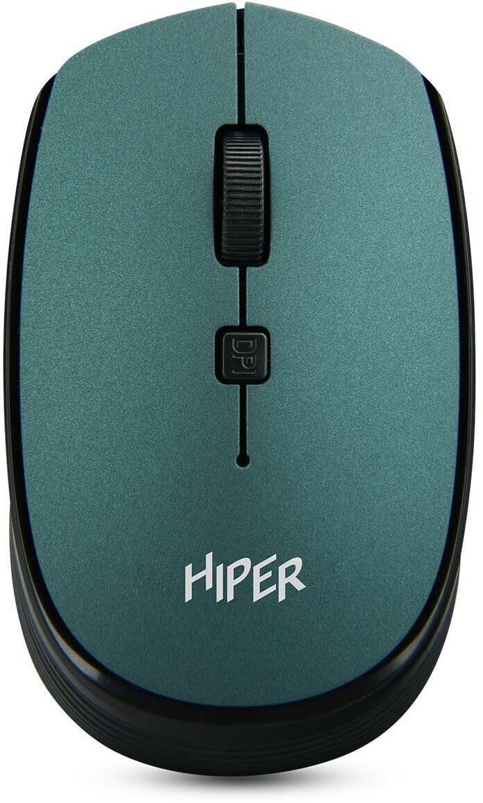 Мышь беспроводная Hiper HOMW-084, 1600dpi, оптическая светодиодная, USB, зеленый (HOMW-084)