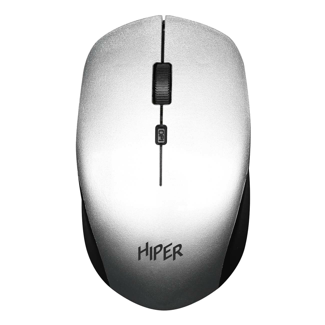 Мышь беспроводная Hiper HOMW-092, 1600dpi, оптическая светодиодная, USB, серый (HOMW-092)