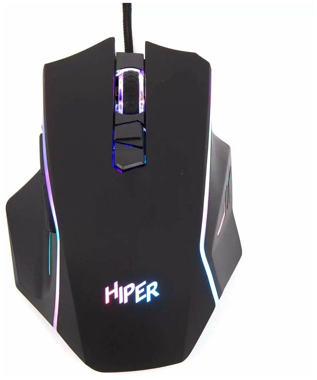 Мышь проводная Hiper MX-G100 Leviathan, оптическая светодиодная, USB, черный (MX-G100)