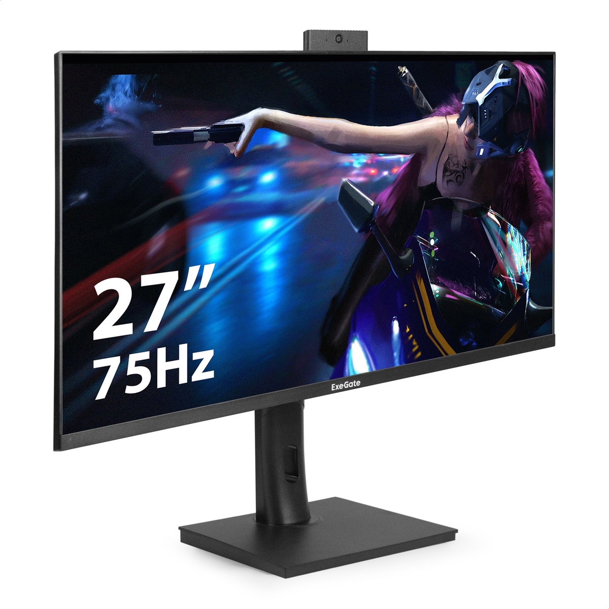 

Монитор 27" ExeGate SuperView EV2707TA IPS, 1920x1080 (16:9), 250кд/м2, 5 мс, 178°/178°, VGA, HDMI, DisplayPort, USB-Hub, веб-камера, черный (EX297249RUS), SuperView EV2707TA
