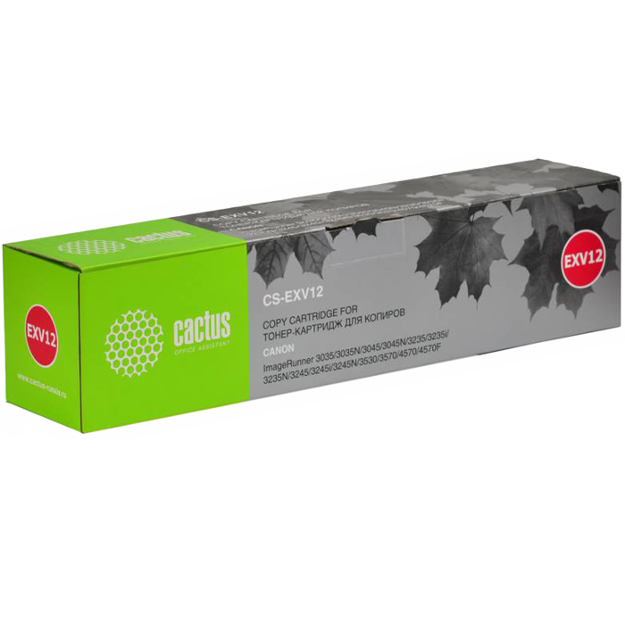

Картридж лазерный Cactus CS-EXV12 (C-EXV12), черный, 24000 страниц, совместимый для Canon iR-3035 / 3045 / 3235 / 3245 / 3530 / 3570 / 4570