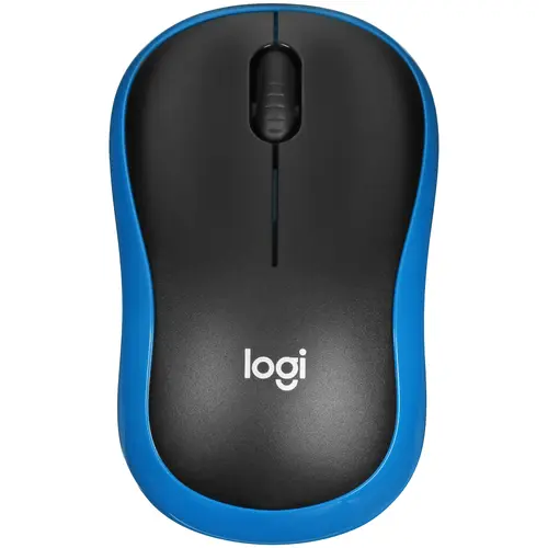 Мышь Logitech Wireless Mouse M185, USB, черный/голубой (910-002239/910-002632)