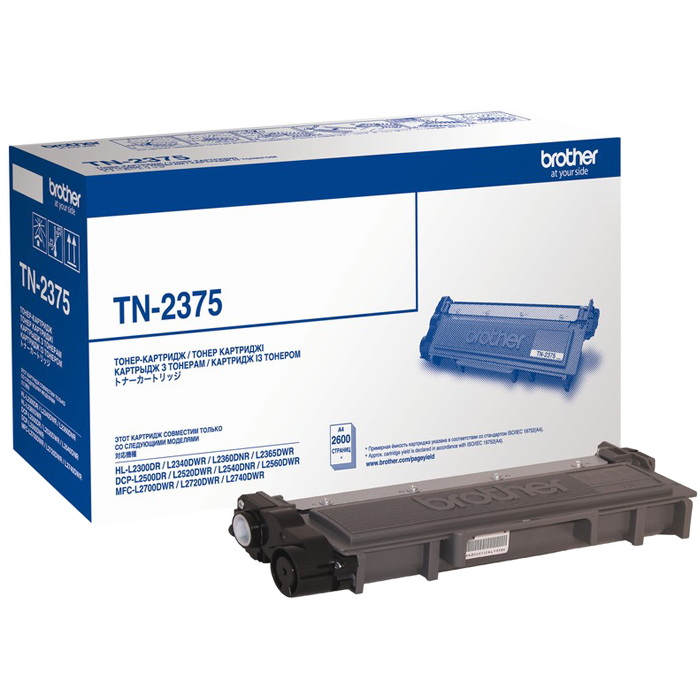 

Картридж лазерный Brother TN-2375, черный, 2600 страниц, оригинальный для Brother HL-L2300DR, HL-L2340DWR, HL-L2360DNR, HL-L2365DWR, DCP-L2500DR, DCP-L2520DWR, DCP-L2540DNR, DCP-L2560DWR, MFC-L2700DWR, MFC-L2720DWR, MFC-L2740DWR, TN-2375