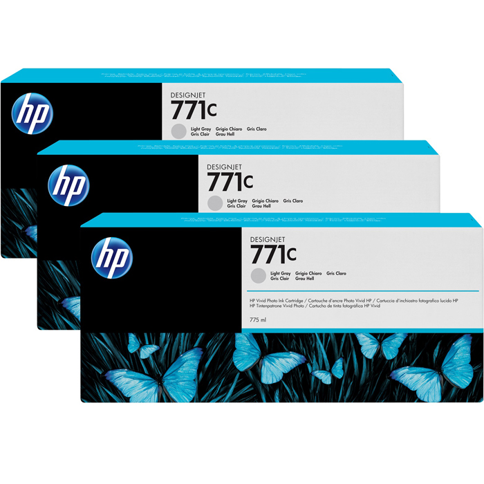 

Комплект картриджей струйный HP 771C (B6Y38A), светло-серый, оригинальный, объем 775мл, 3шт., для HP Designjet Z6200 1067 мм / 1524 мм, HP Designjet 1524 мм Z6600 / Z6800, 771C