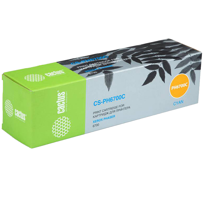

Картридж лазерный Cactus CS-PH6700C (106R01523), голубой, 12000 страниц, совместимый, для Xerox Phaser 6700