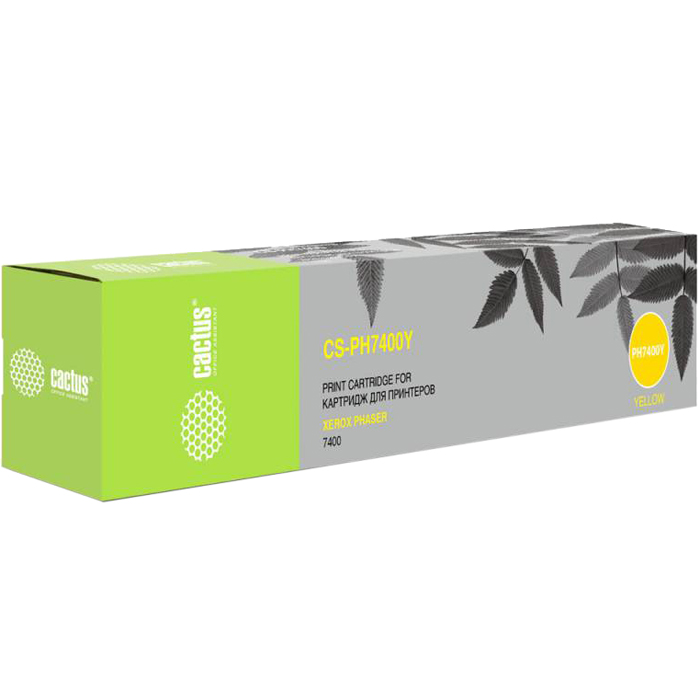 

Картридж лазерный Cactus CS-PH7400Y (106R01152), желтый, 9000 страниц, совместимый, для Xerox Phaser 7400