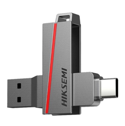 Флешка 128Gb USB 3.2/Type-C HIKSEMI DUAL SLIM E307C, серый (HS-USB-E307C/128G/U3)