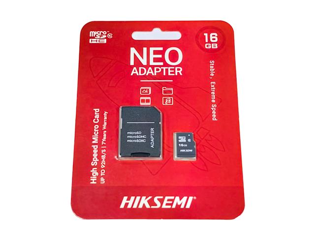 Карта памяти 16Gb microSDHC HIKSEMI Neo Adapter Class 10 UHS-I + адаптер (HS-TF-C1/16G/ADAPTER)