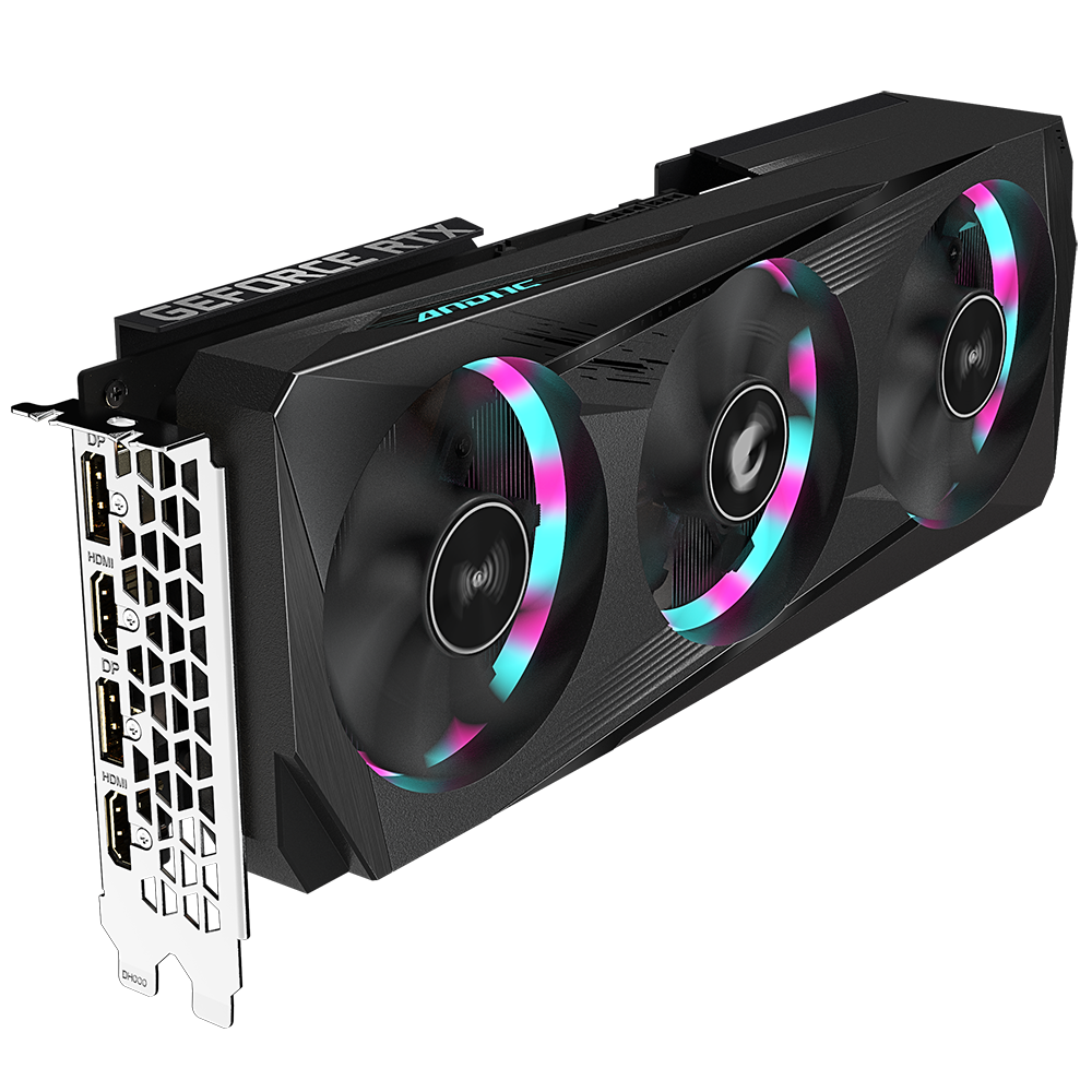 Видеокарта GIGABYTE NVIDIA GeForce RTX 3060 AORUS ELITE, 12Gb DDR6, 192 бит, PCI-E, 2HDMI, 2DP, Retail (GV-N3060AORUS E-12GD 2.0 LHR) б/у, после ремонта (ремонта авторизованным СЦ), следы эксплуатации/установки, редкие потертости, царапины на кожухе СО, видеокарта в коробке