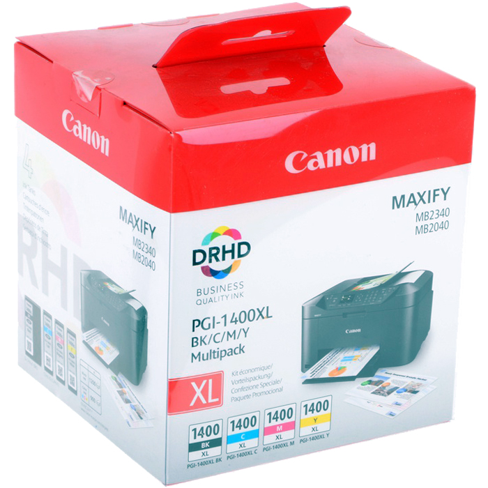 Картридж Canon PGI-1400XL BK/C/M/Y (9185B004), голубой/пурпурный/желтый/черный, 34.7 мл
