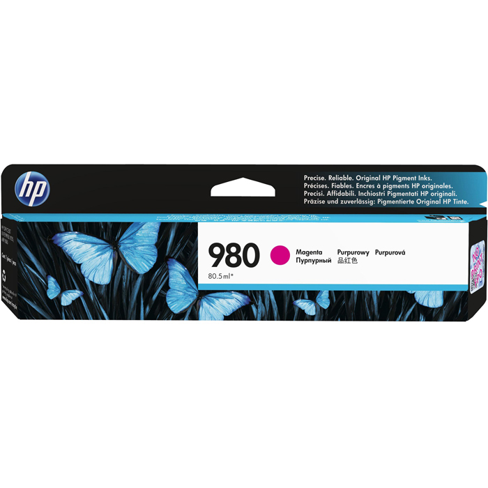 

Картридж струйный HP 980 (D8J08A), пурпурный, оригинальный, ресурс 6600 страниц для HP HP Officejet Enterprise Color X585 / X555, 980
