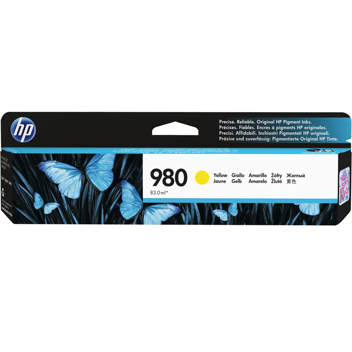 

Картридж струйный HP 980 (D8J09A), желтый, оригинальный, ресурс 6600 страниц для HP HP Officejet Enterprise Color X585 / X555, 980