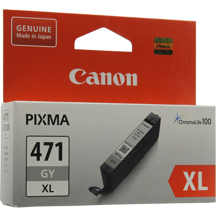 

Картридж струйный Canon CLI-471XLGY (0350C001), серый, оригинальный, объем 10.8мл, ресурс 289 страниц, для Canon PIXMA-MG5740 / MG6840 / MG7740, CLI-471XLGY