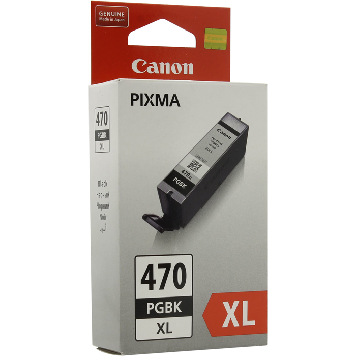 

Картридж струйный Canon PGI-470PGBK XL (0321C001), черный, оригинальный, объем 22 мл, ресурс 500 страниц для Canon Canon PIXMA-MG5740 / MG6840 / MG7740, PGI-470PGBK XL