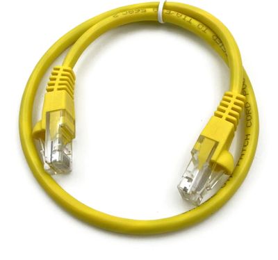 Патч-корд UTP кат.5e, 0.25 м, RJ45-RJ45, желтый, CCA, Buro (1901361)