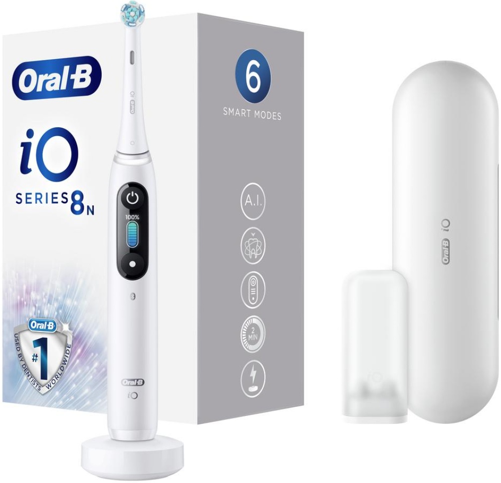 

Электрическая зубная щетка Oral-B IO8, насадок: 1, режимов: 6, белый (4210201363064), IO8