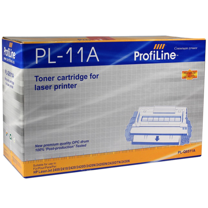 

Картридж лазерный ProfiLine PL-Q6511A/710 (Q6511A/710), черный, 6000 страниц, совместимый, для LJ 2400/2410/2420/2420d/2420n/2420dn/2420dtn/2430n, Canon Laser Shot LBP 3460