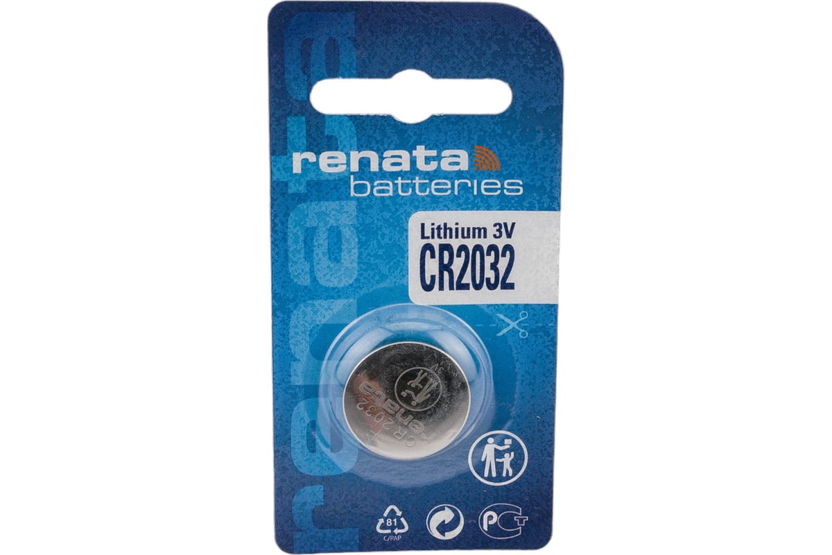 Батарейка Renata, CR2032, 3V, 1 шт