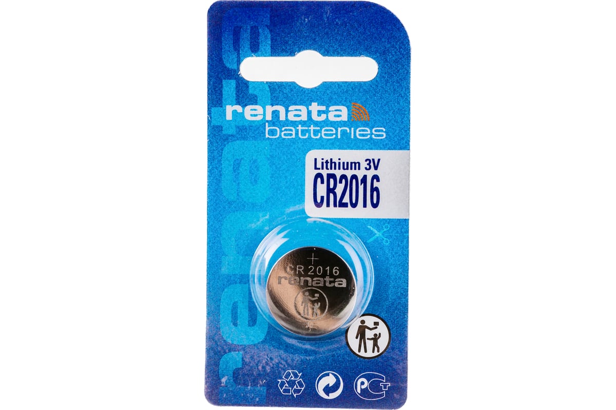 

Батарейка Renata CR2016, 3V, 1 шт