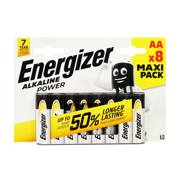 

Батарея Energizer Alkaline Power, AA (LR6), 1.5V, 8 шт. (00-00004353)